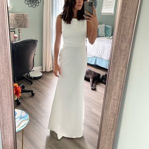 White formal maxi dress